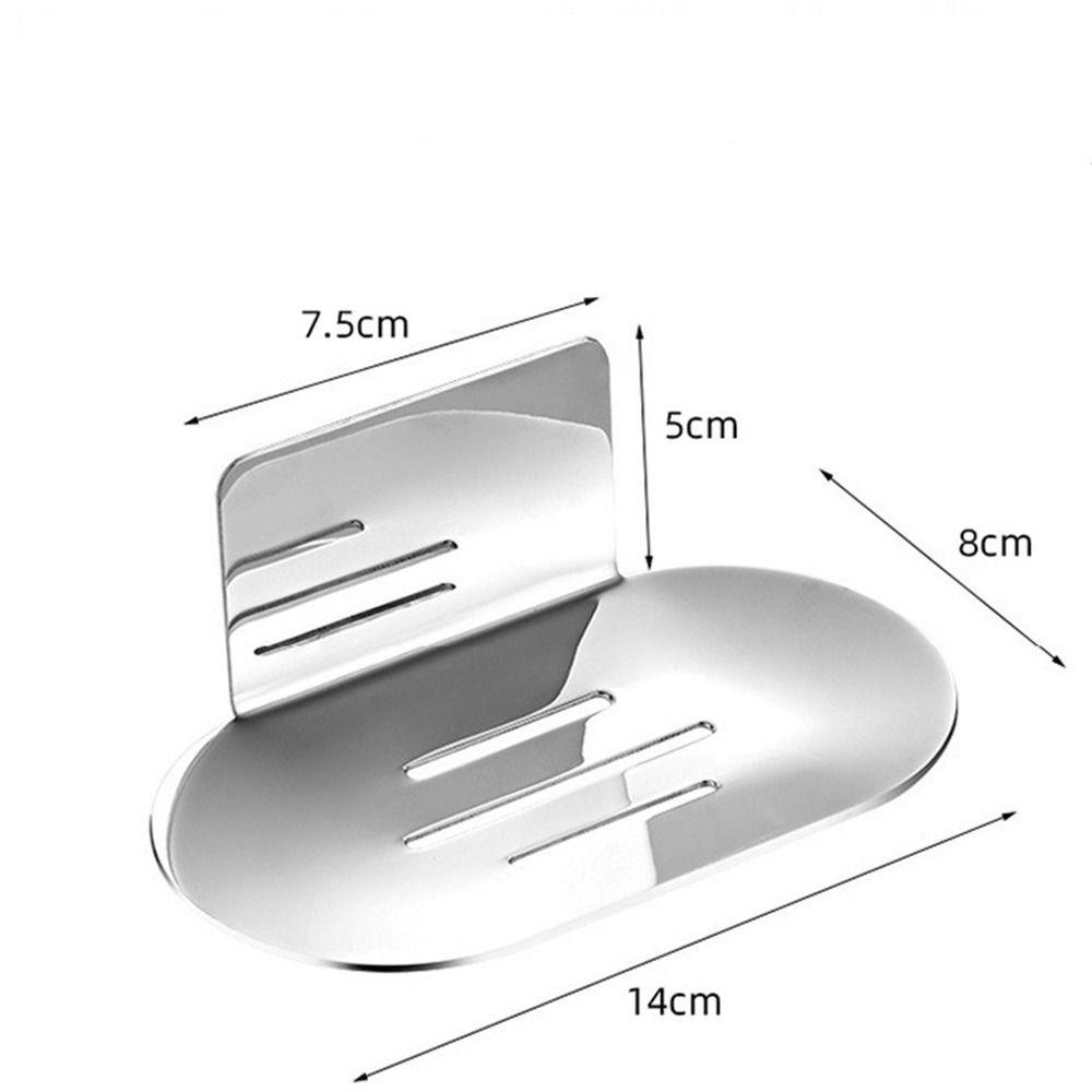 Populer Kotak Sabun Perekat Diri304 Stainless Steel Tempat Sabun Rak Penyimpanan Sabun