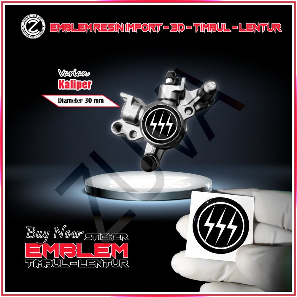 STIKER MOTOR EMBLEM 3D LOGO SSS KALIPER REM AKSESORIS YAMAHA HONDA SUZUKI KAWASAKI AESTHETIC KEREN