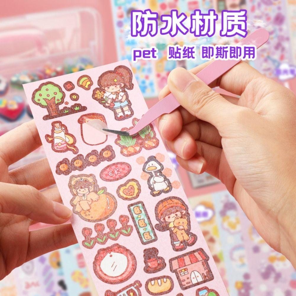 Quinton Guka Stiker Set Lucu Anak Hadiah Scrapbooking Stiker Diy Gantungan Kunci Diy Keyring Tangan Bahan Akun Goo Card Sticker Set