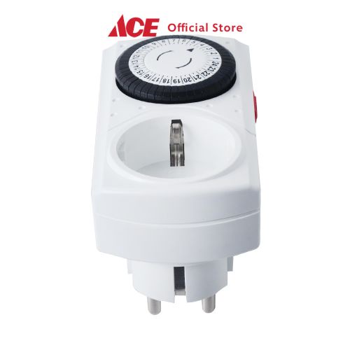 Ace - Gao Stop Kontak Timer Mekanik 15Gd Electric Socket Soket Cabang Adaptor Colokan Peralatan Elektronik Extension Kotak Kontak