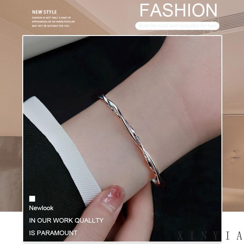 [xinyia.id11] Mobius Gelang Wanita Sterling Silver Desain Musim Panas Bermutu Tinggi Double-layer Love Bracelet