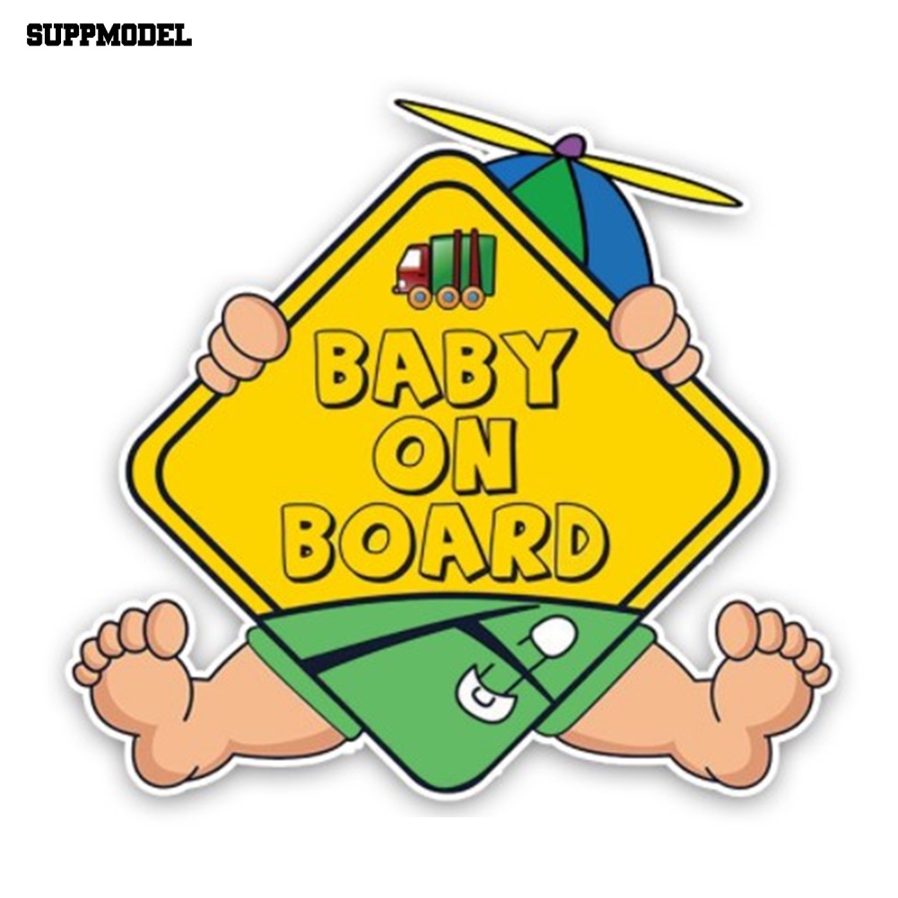 Suppmodel Bayi Di Papan Mobil-Model Kendaraan Body Kaca Depan Reflektif Stiker Decals