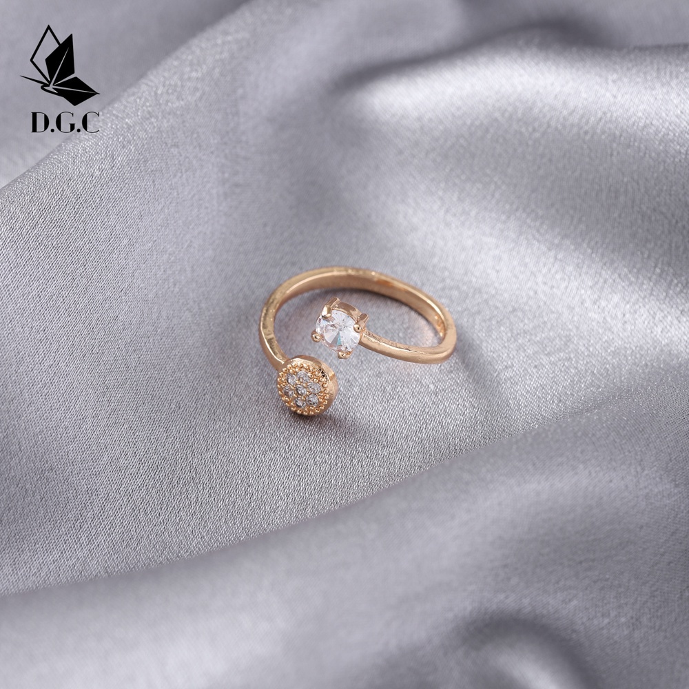 ♥✅COD✨Cincin Titanium Wanita Korea Bisa Disesuaikan Fashion Aksesoris Cincin Model Terbuka Perhiasan Emas D677