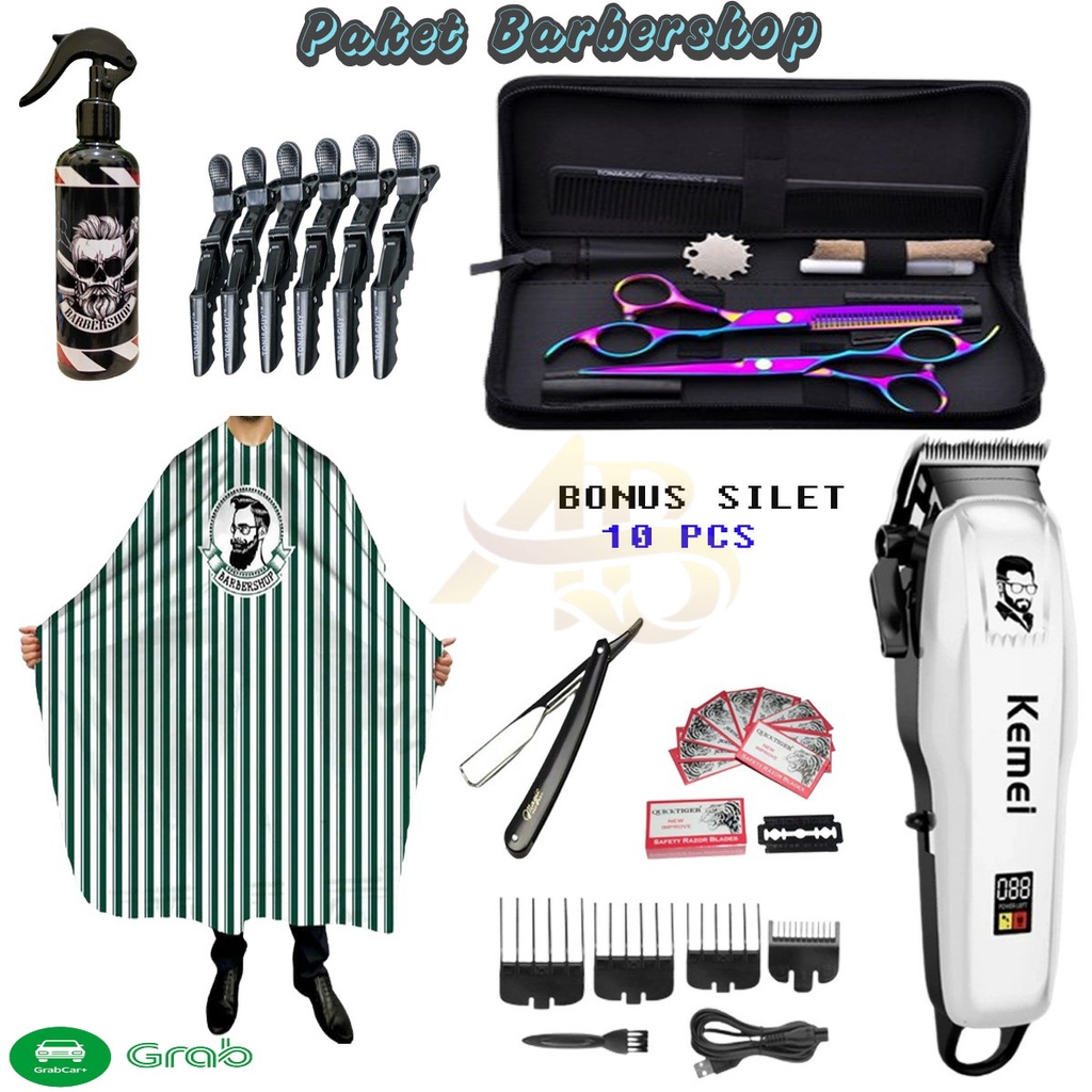Alat Cukur Elektrik Set Lengkap Barbershop Premium