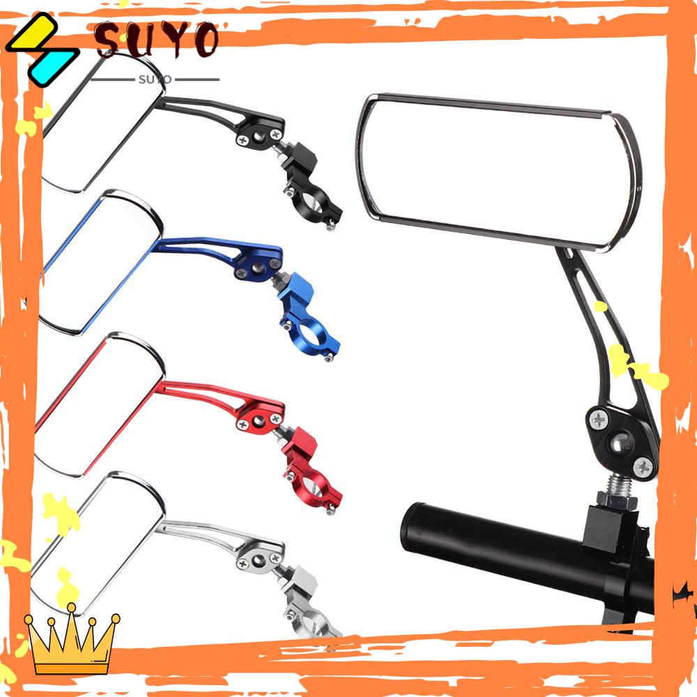 Suyo 360° Cermin Sepeda Outdoor Safety Cycling Rotate Aluminium Alloy Kaca Melihat Motor