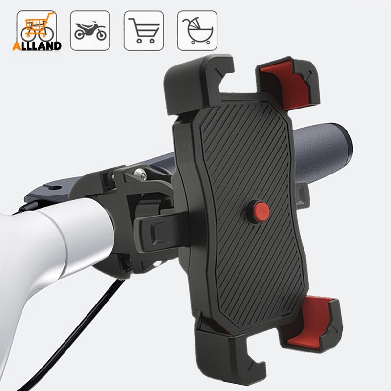 Dudukan Ponsel Gravitasi Dipasang Motor Portabel/Stang Sepeda 4sudut Tetap Non-slip GPS Stand/Motor Shockproof Phones Bracket