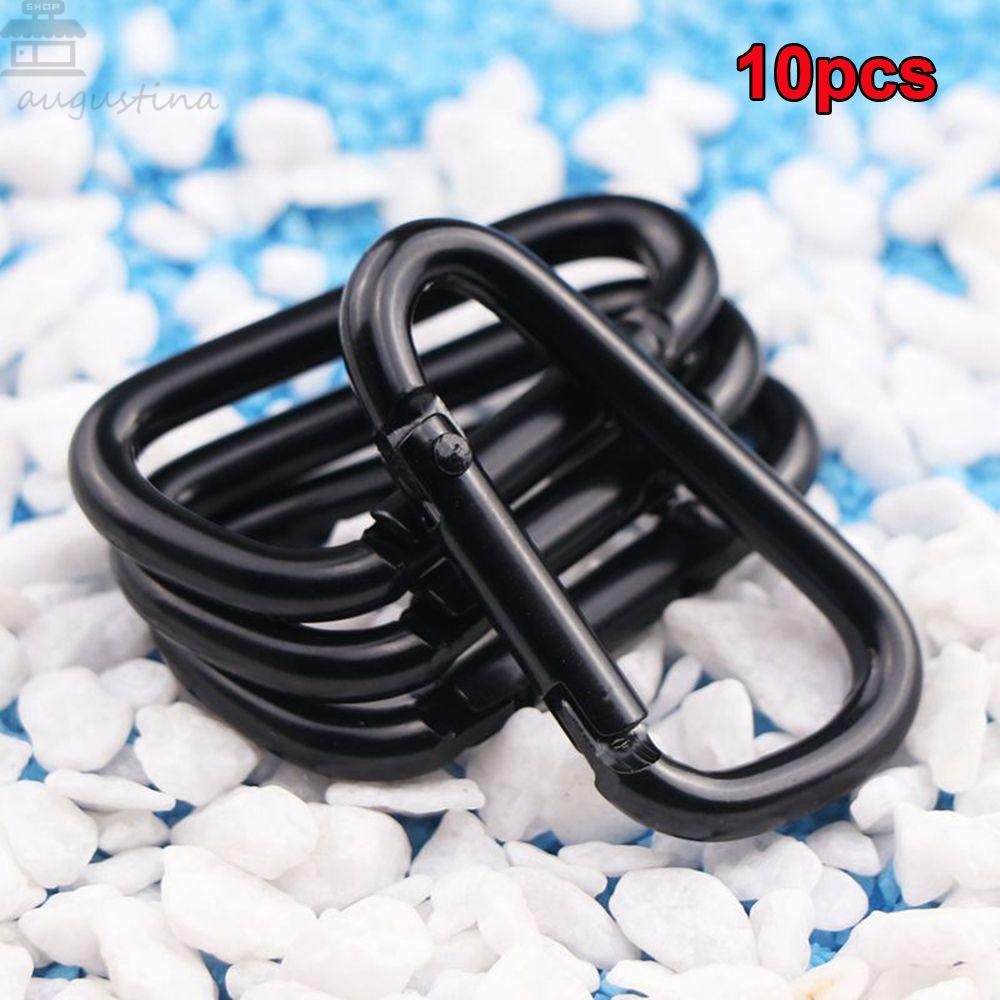 Agustinina Gantungan Kunci Outdoor Praktis Ransel Aluminium Alloy Carabiner Berbentuk D Hitam