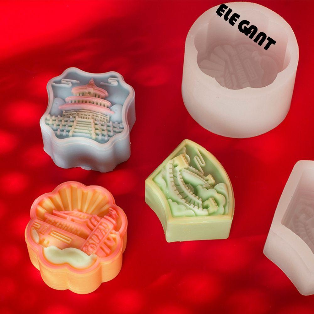 [Elegan] Cetakan Mooncake Oriental Gaya China 3D Great Wall Baking Beijing Kota Dilarang Dessert Mold