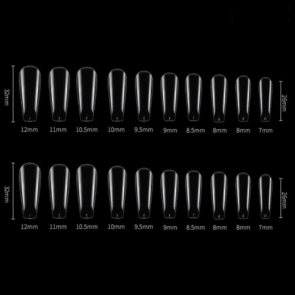 Providence 100 Pcs/Kotak Kuku Palsu Tetesan Air Berbentuk T Pendek Bulat Kepala Persegi Ultra Tipis DIY Transparan Buatan Kuku Palsu Ekstensi Tips Perlengkapan Salon Kuku