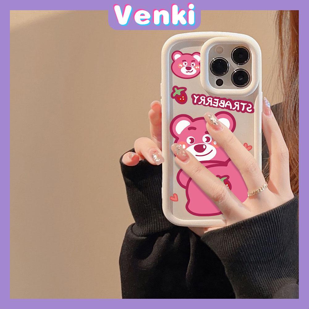 Case fo iPhone 11 Pro Max TPU Soft Case Frosted Bubble Case Black White Cute Cartoon Strawberry Bear Camera Protection Shockproof For iPhone 14 13 12 11 Plus Pro Max 7 Plus X XR