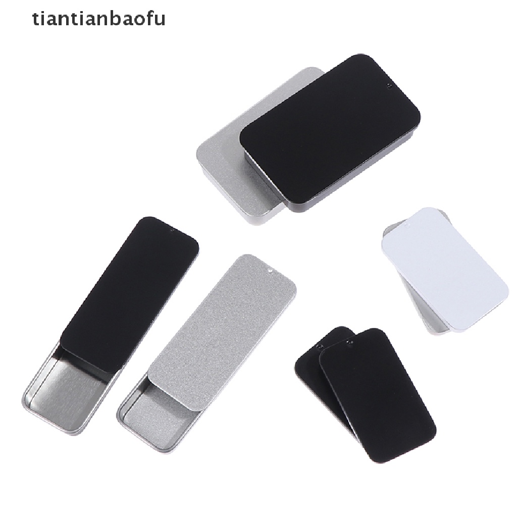 [tiantianbaofu] 2pcs Piring Kecil push-pull box solid balm box metal packaging Kotak Butik