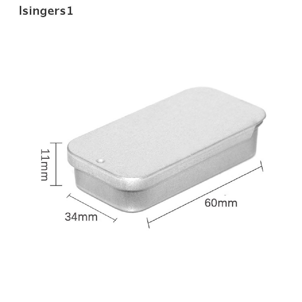 [lsingers1] Kotak Kaleng Mini Kosong Persegi Panjang Metal Tinplate Push Candy Pill Cases Kotak Penyimpanan Butik