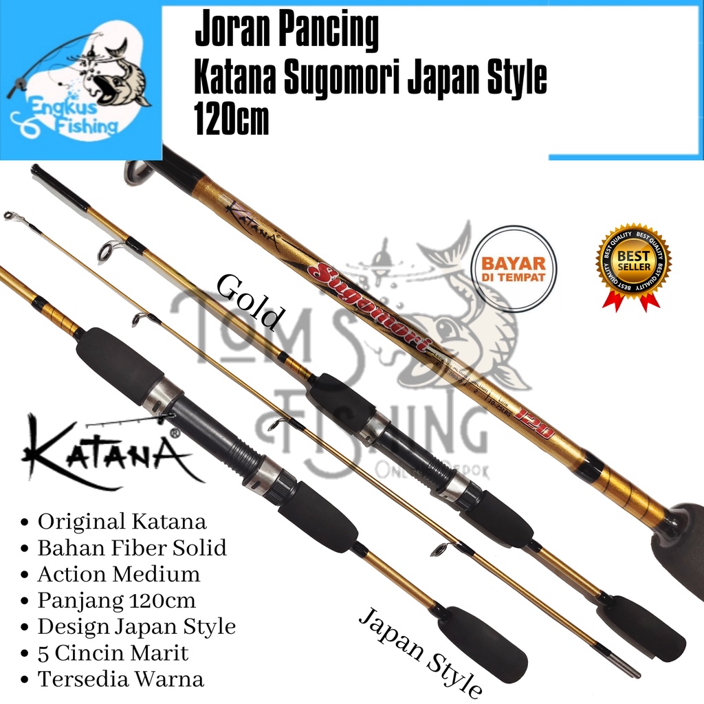 Joran Pancing Katana Sugomori Japan Style 120cm Fiber Solid Murah - Engkus Fishing