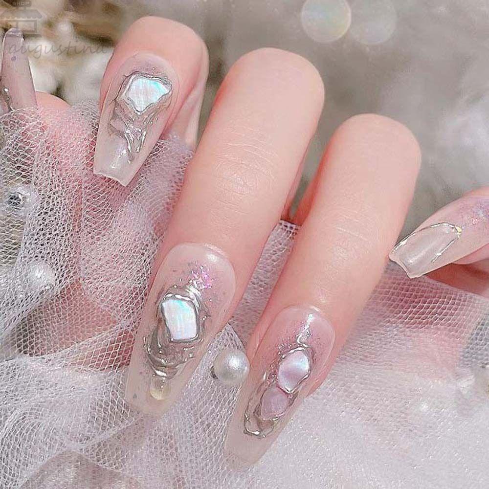 Agustina Dekorasi Nail Art Warna-Warni DIY Nail Art Shell Slice Shell Nail Sequin Nail Spangles Tips Shell Hiasan Kuku