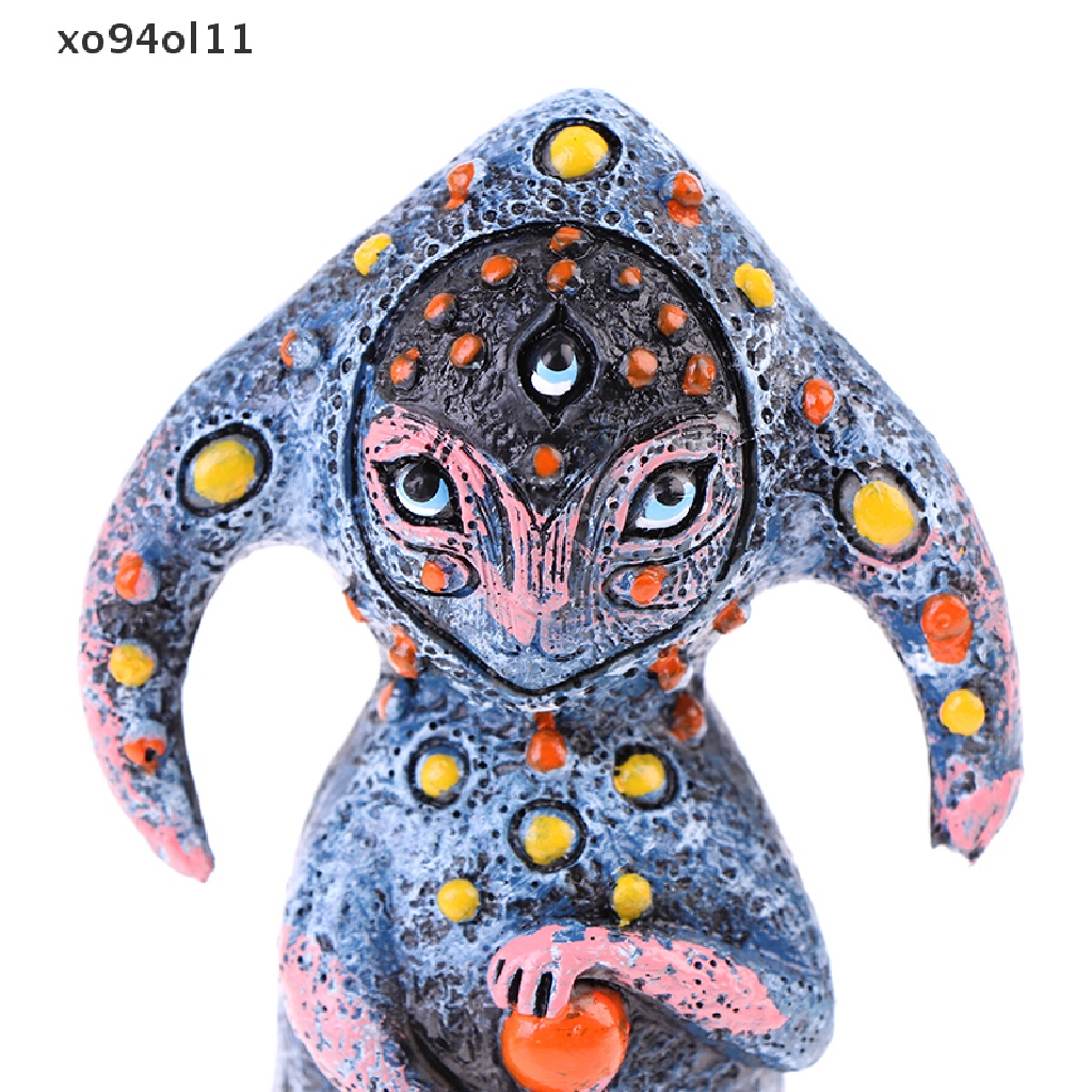 Xo Ornamen Resin Ornamen Kerajinan Patung Taman Ornamen Alien Bermata Tiga OL