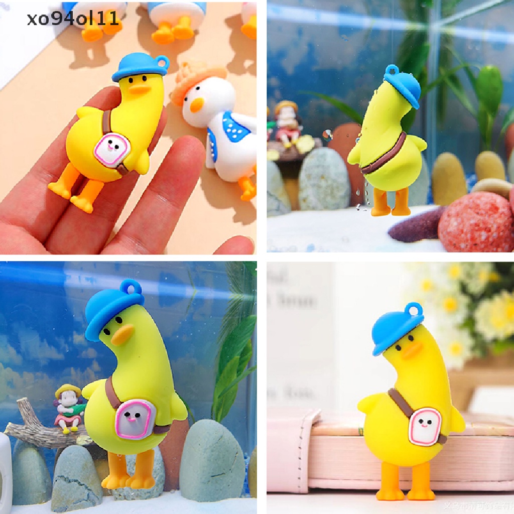 Xo Mini Aquarium Decor Bebek Kuning Floag Dekorasi Patung Pelampung Lansekap Ornamen Ikan Dekorasi Aksesoris Aquarium Mini OL