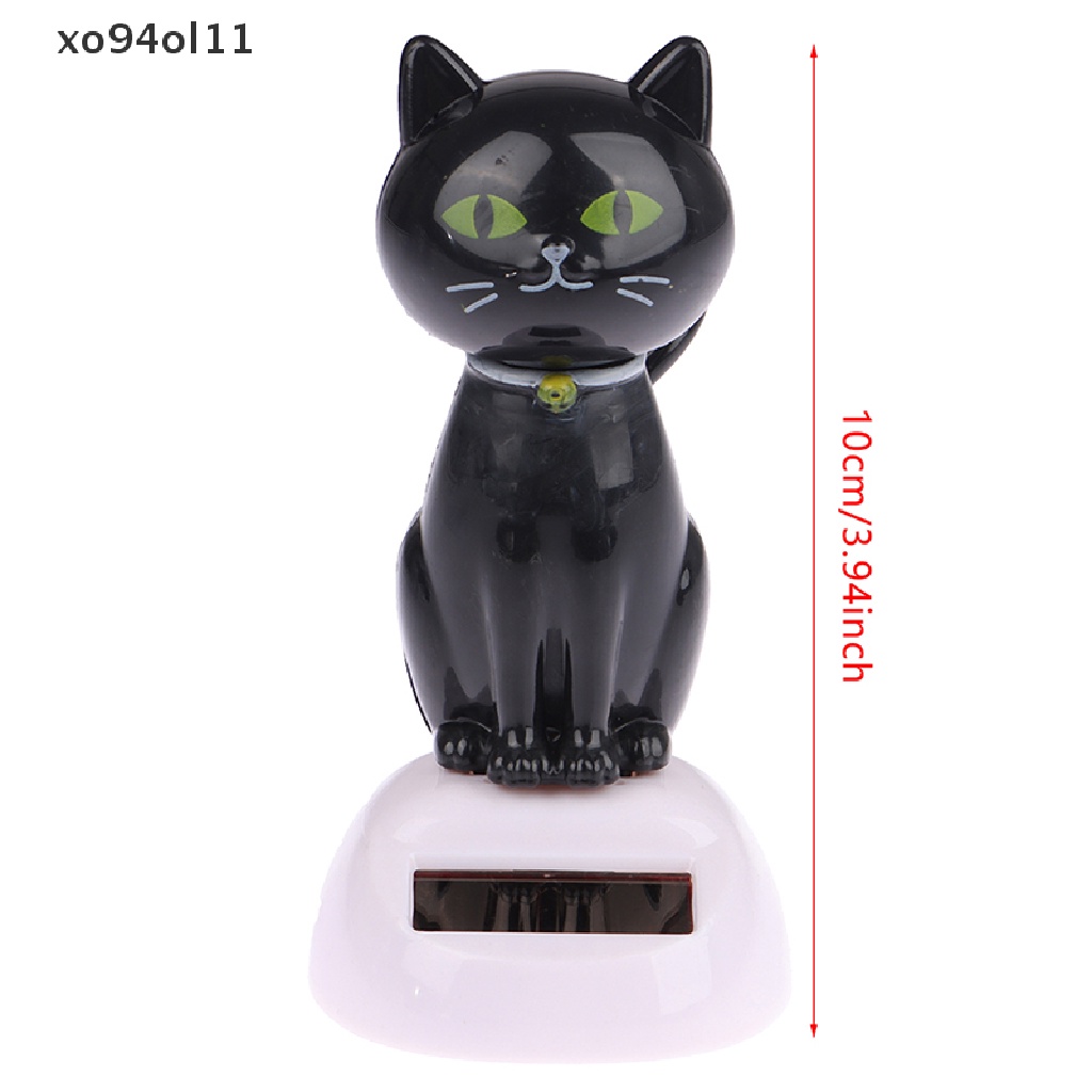 Xo Kucing Hitam Tenaga Surya Goyang Solar Powered Mainan Bobble Kepala Figure Dancing Mainan Hadiah OL