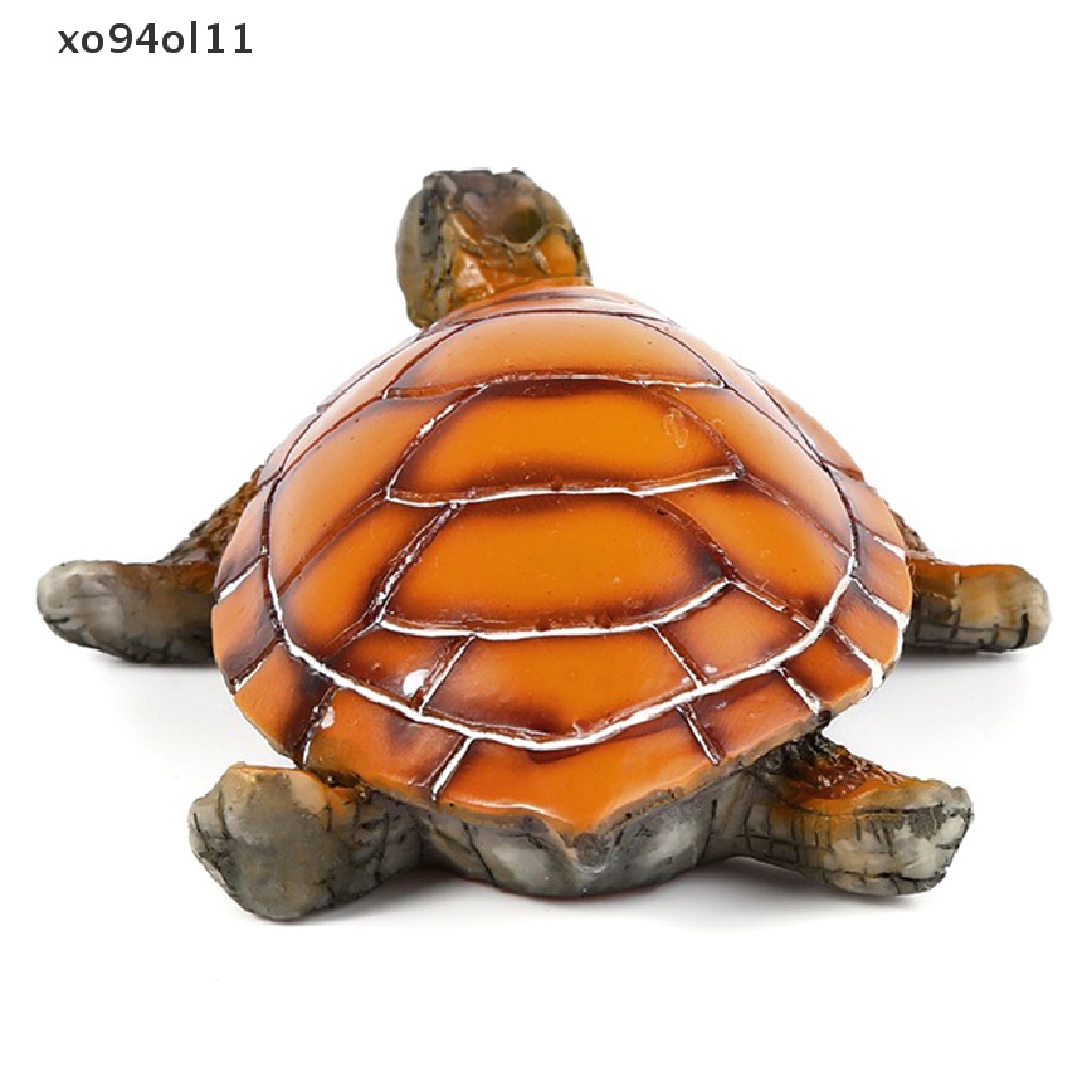 Xo Stylish Aquarium Ornamen Polyresin Turtle Ikan Artificial Decor OL