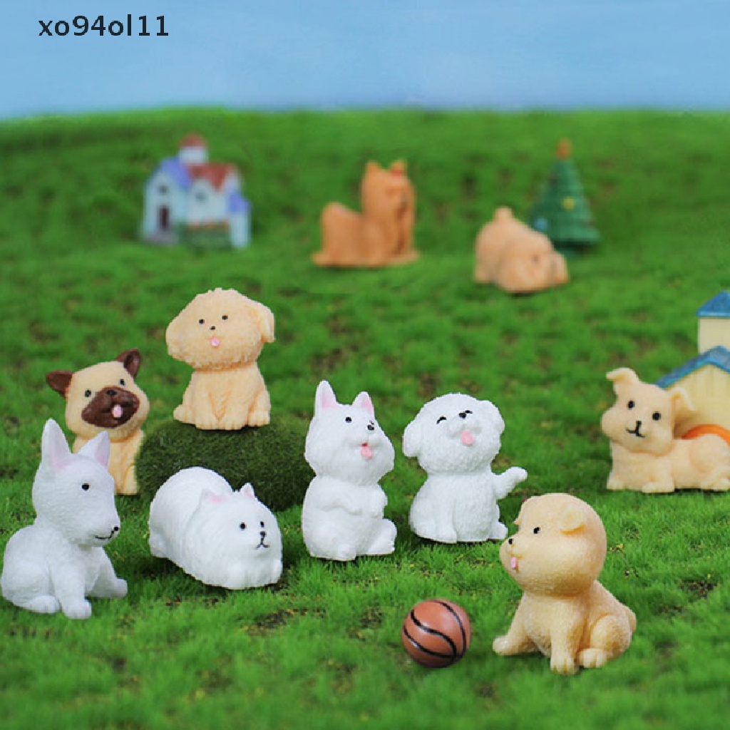 Xo 1Pc Lucu Kartun Puppy Mikro Lanskap Resin Kerajinan DIY Berkebun Dekorasi OL