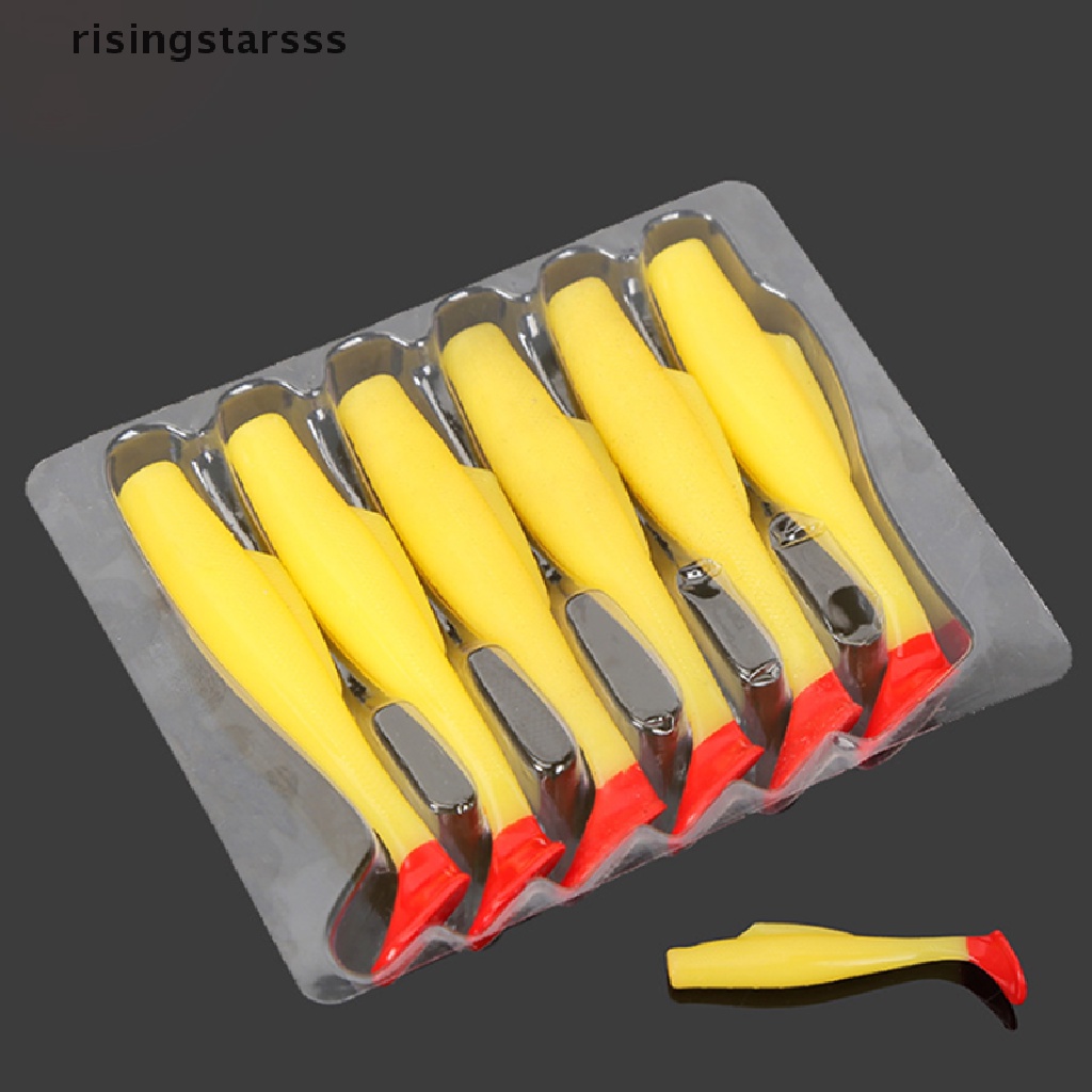 Rsid Span-New 6pcs TPR Soft Lure 8cm Karet Pemikat Pancing Shad Swim s Silikon Umpan New Jelly