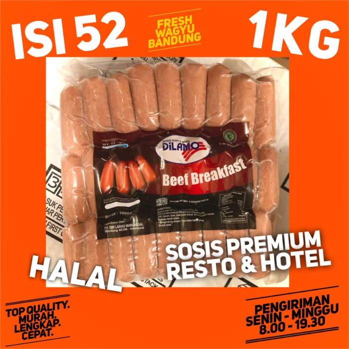 

DILAMO BEEF BREAKFAST SOSIS SAPI HALAL 1KG
