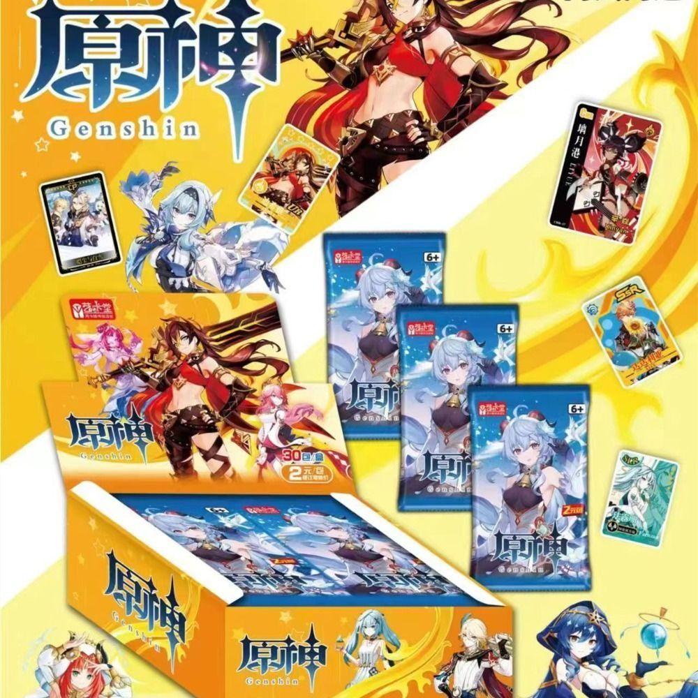 Lanfy Genshin Impact Card Hadiah Untuk Keluarga Dan Anak Lucu Kartu Kolektor Ulang Tahun Kekinian Koleksi Pack Booster Box Game Collection Cards