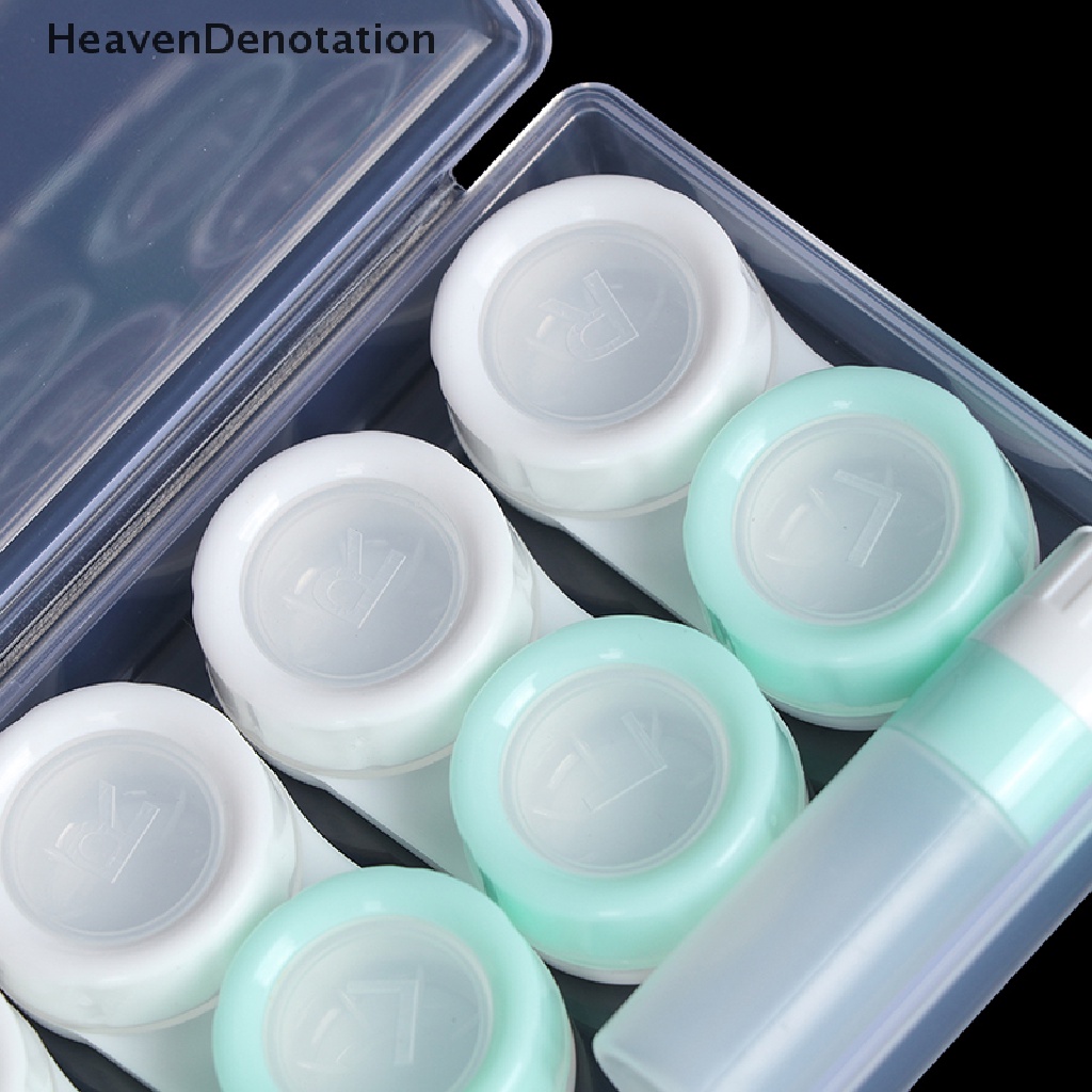 [HeavenDenotation] 5pasang Kotak Penyimpanan Kontak Kosmetik Case Lensa Kontak Dengan Botol Dan Pinset HDV