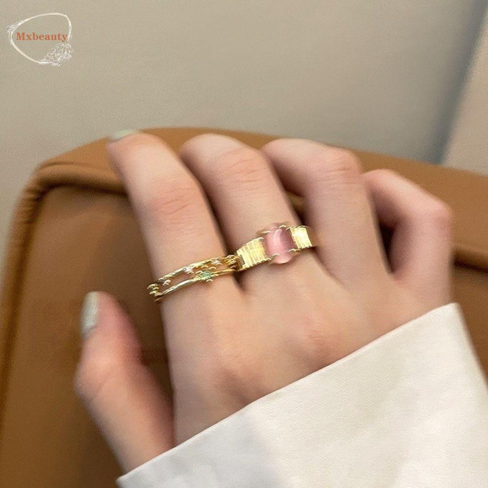 Mxbeauty Finger Ring Pink Ins Pesta Pernikahan Temperamen Adjustable Gaya Korea Ring