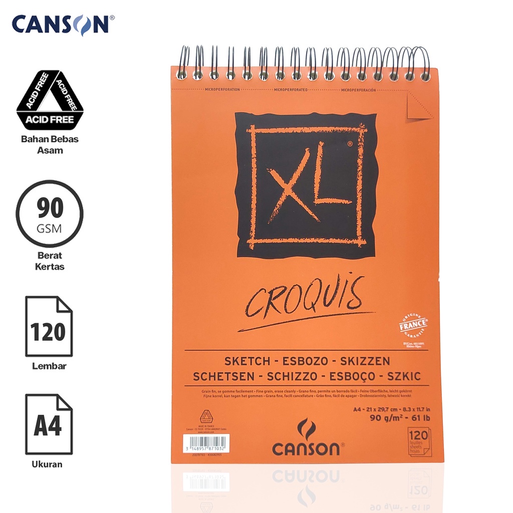 

Canson XL Sketch Kertas Sketsa Gambar A4 120 Lembar 90gsm
