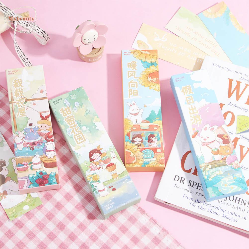 Mxbeauty Spring Romantic Series Hadiah Siswa Alat Tulis Penanda Nota Buku Penanda Halaman Label Membaca Asisten Perlengkapan Sekolah Retro Bookmark