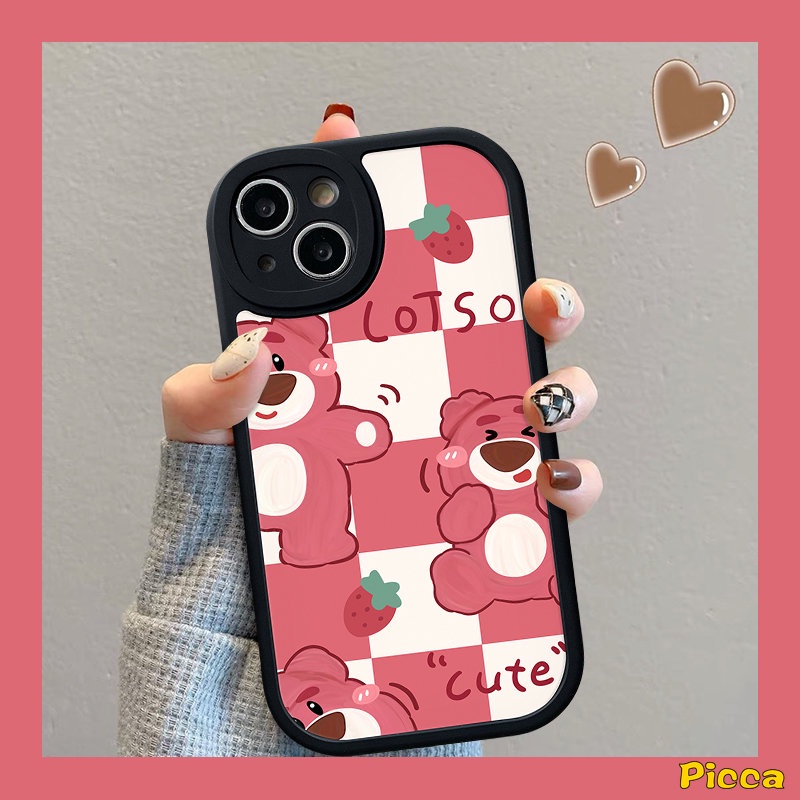 Casing Redmi Note10 11 8 9 10s 11s 10Pro 9Pro 9s 8 11 Pro+Redmi 12C 9T A1 10 9 9A 10C 10A 9C K40s POCO X3 NFC Pro M3 F4 Mi 11T 12 Cute Strawberry Bear Winnie The Soft Case Pooh