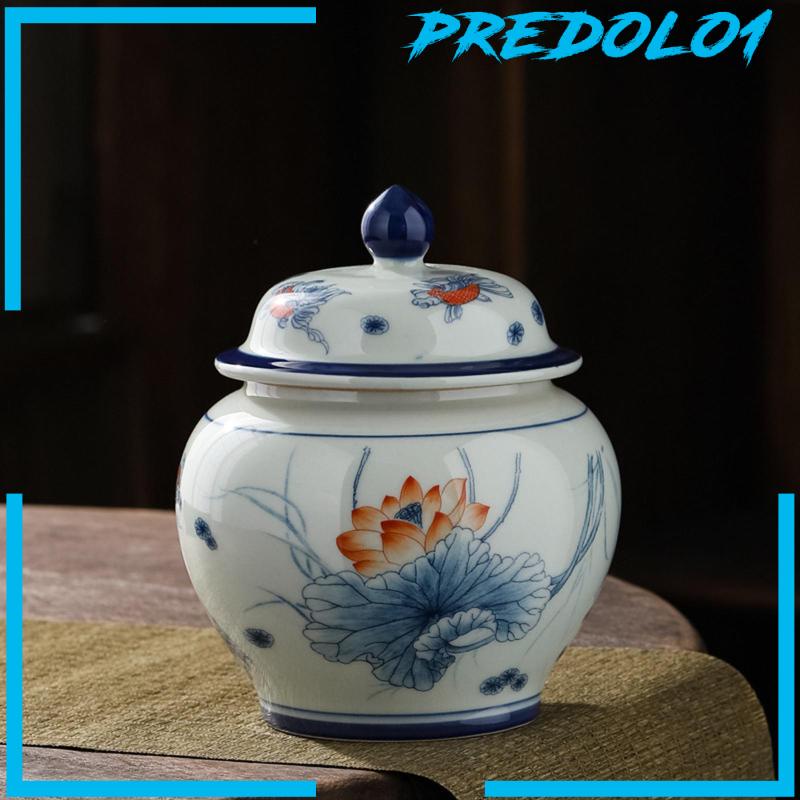 [Predolo1] Toples Porcelain Ginger Jar Candi 13.3x16cm Toples Penyimpanan Dengan Tutup Enamel Mengkilap