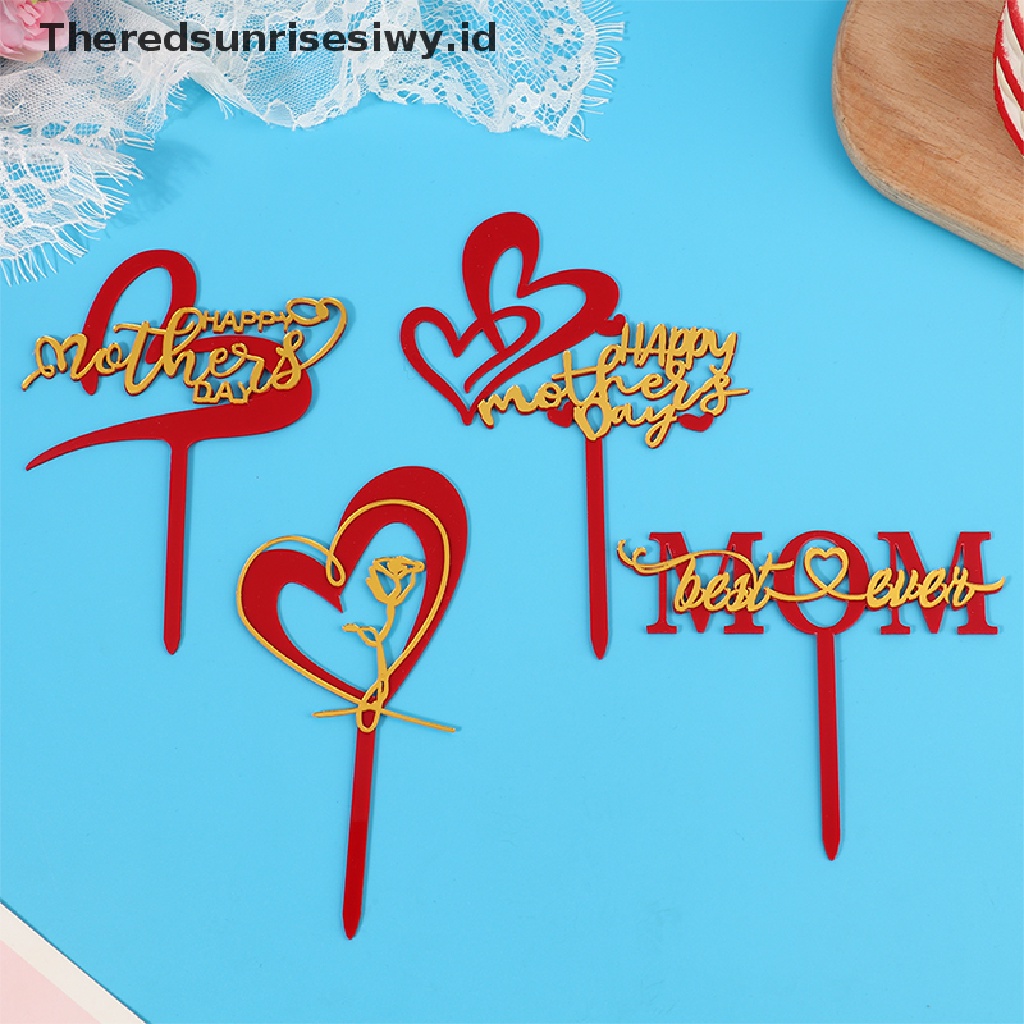 # Kado Mom &amp; PAPA DIY # Topper Kue Akrilik Happy Mother's Day Untuk Dekorasi Kue Pesta Ulang Tahun Mum~