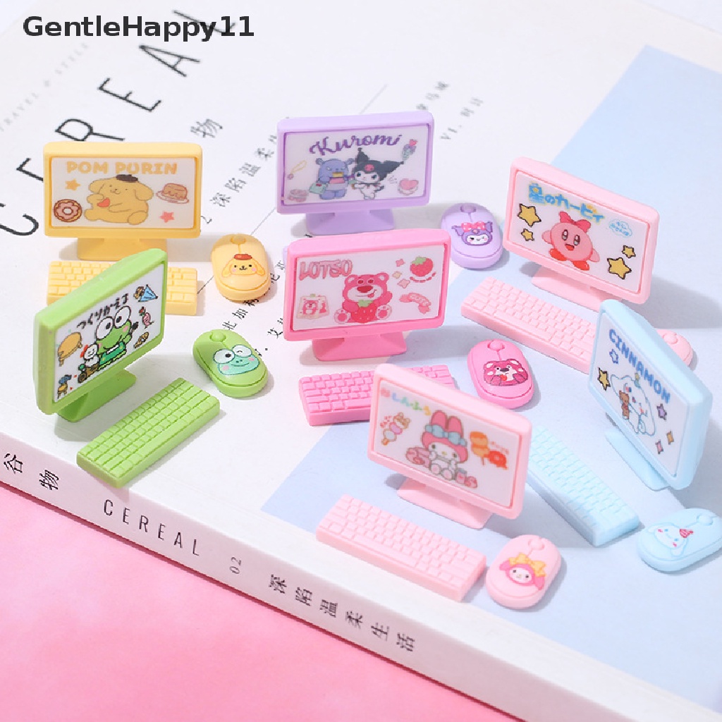 Gentlehappy Rumah Boneka Miniture monitor keyboard mouse set Dekorasi Aksesoris Mainan id