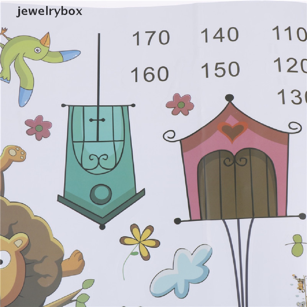 [jewelrybox] Kartun Hewan Gajah Singa Pengukur Tinggi Badan Dinding er Untuk Dekorasi Kamar Anak Butik