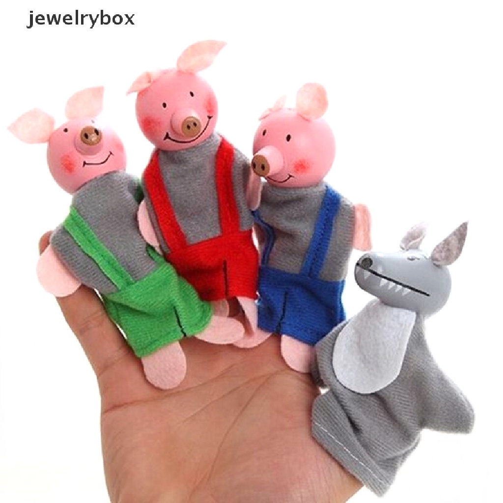 [jewelrybox] 4pcs/set Tiga Wayang Jari Babi Kecil Berkepala Butik Mainan Edukasi Bayi