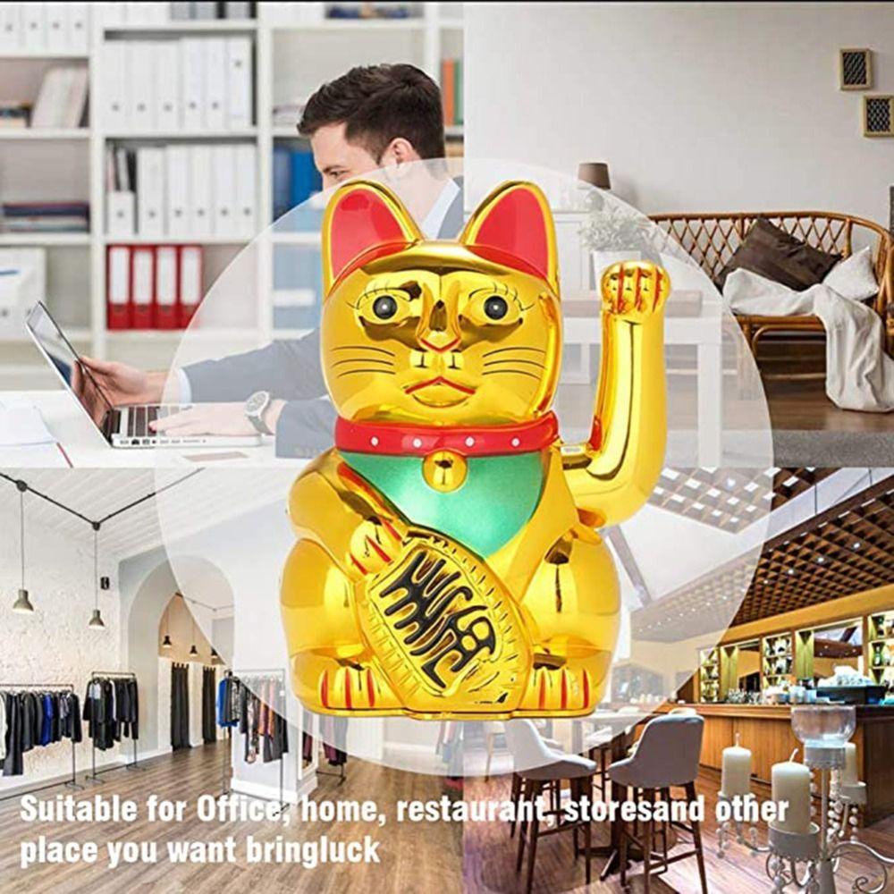 Rebuy Patung Kucing Lucu Golden Waving Hand Furnishing Decoration Opening Gift Kerajinan Tangan Hiasan Mobil Ornamen Kucing Keberuntungan