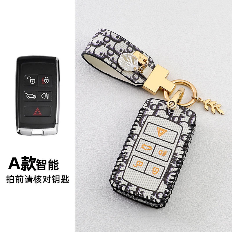 Cover Kunci Mobil Land Rover leather car remote control key cover Untuk Land Rover Range Rover Sport Evoque Freelander 2case Belajar Untuk Jaguar XF XJ XJL XE C-X16 XKR XK Aksesoris