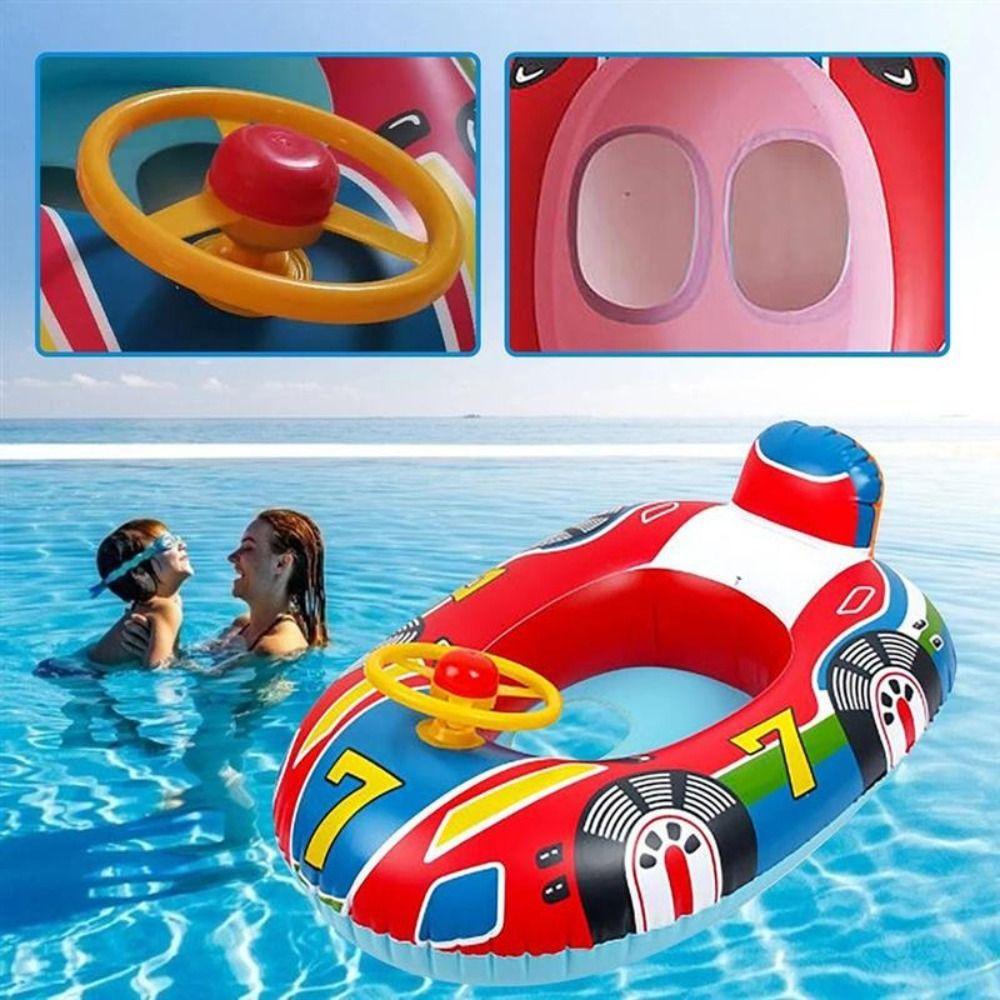 NEEDWAY Cincin Renang Tiup Lucu Safety Anak Lingkaran Mandi Pelampung Perahu Float Swim Ring Child Swim Ring Baby Float Seat Kids Swim Accessories Baby Float Boat