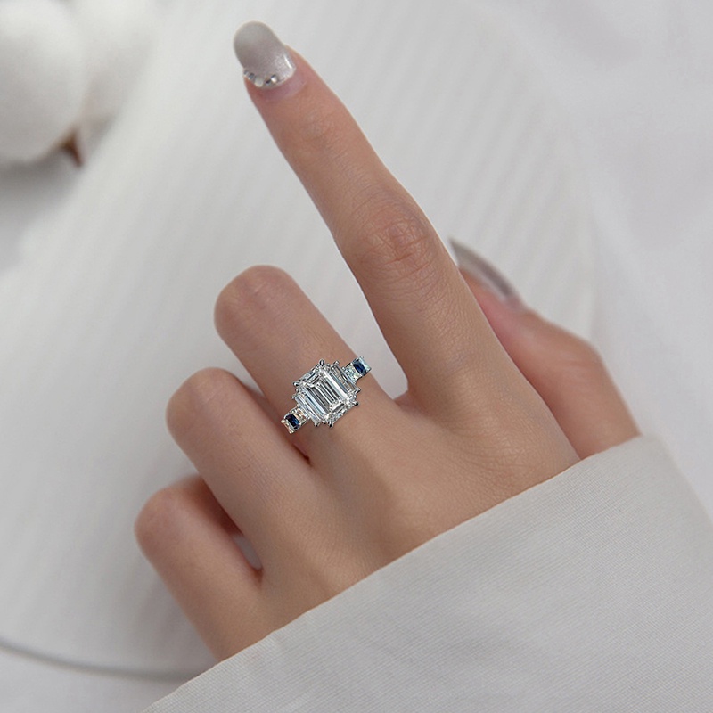 Cincin Desain Sederhana Kristal Cubic Zirconia Untuk Wanita Kualitas Baik Temperamen Aksesori Perempuan Perhiasan Pertunangan Pernikahan