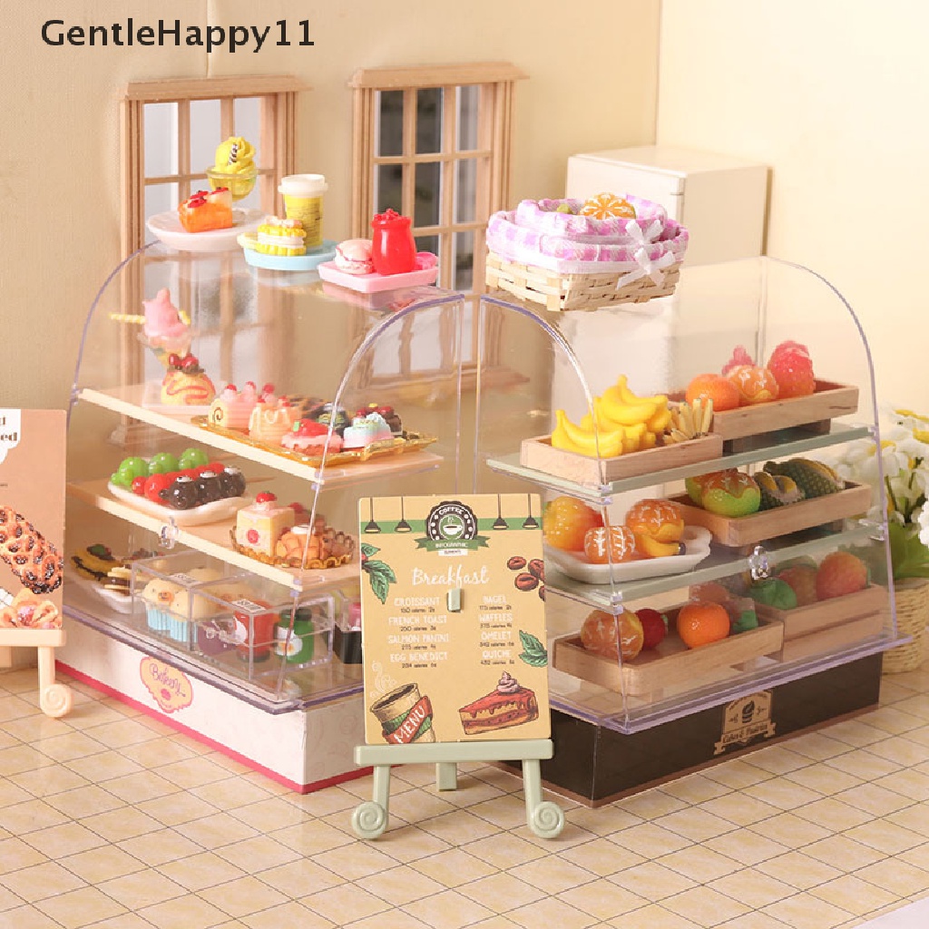 Gentlehappy 1:12rumah Boneka Miniatur Lemari Pajangan Kue Model Craft Decor Aksesoris id