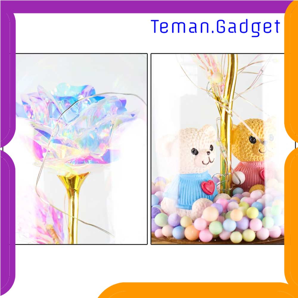 TG - LMP TaffHOME Lampu Meja Hias LED Mawar Beauty &amp; The Beast Bubble Colorful - RG-014