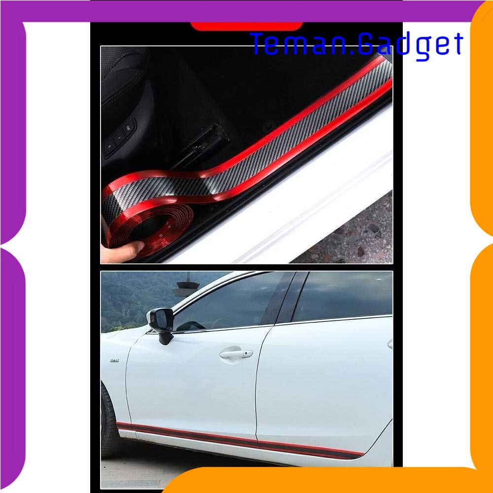 TG - OTO KARLOR Stiker Vinyl Mobil Carbon Fiber Rubber Strip Bumper Guard 100cm - YSB190