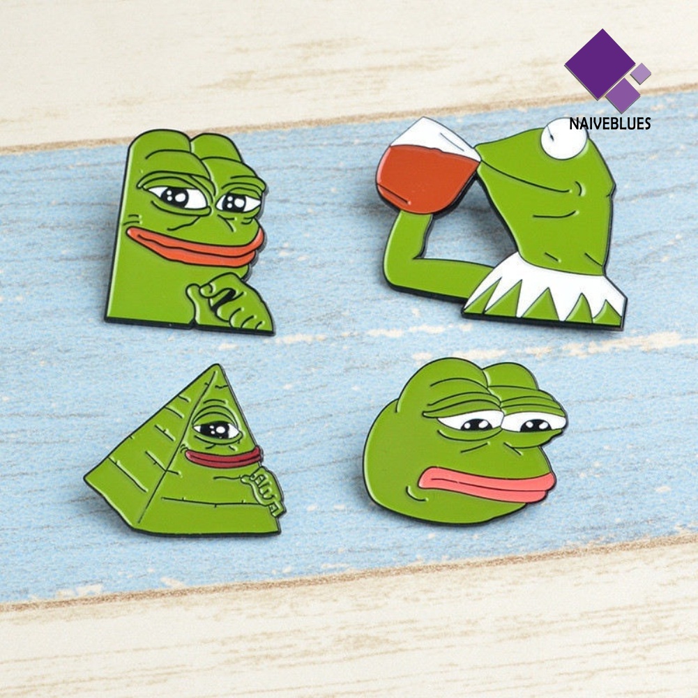 &lt; Naiveblues &gt; Lucu Pepe The Frog Kartun Enamel Bros Perhiasan Lencana Baju