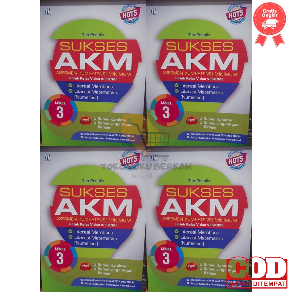 Buku SUKSES AKM Asesmen Kompetensi Minimum Level 3 Kelas 5 6 V VI SD/MI Penerbit Tiga Serangkai