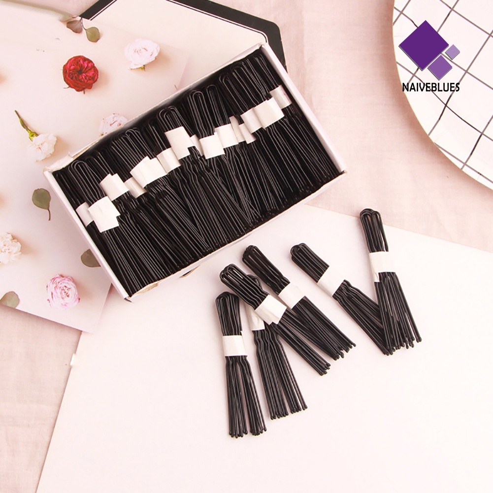 &lt; Naiveblues &gt; 50pcs Hairclip Berbentuk U Gelombang Bobby Pin Salon Grip Hair Hairpin