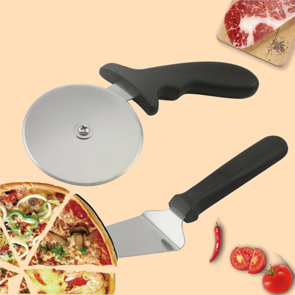 Stainless Steel Pizza Cutter Set Pizza Shovel Pizza Round And Wheel Alat Pemotong Pisau Pizza Untuk Kue Roti Pie