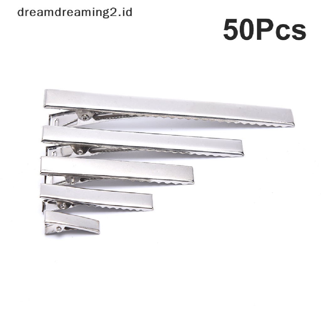 (dream) 50pc Silver Tone Metal Alligator Clip Penjepit Buaya Spring Clip Duckbill Clip//