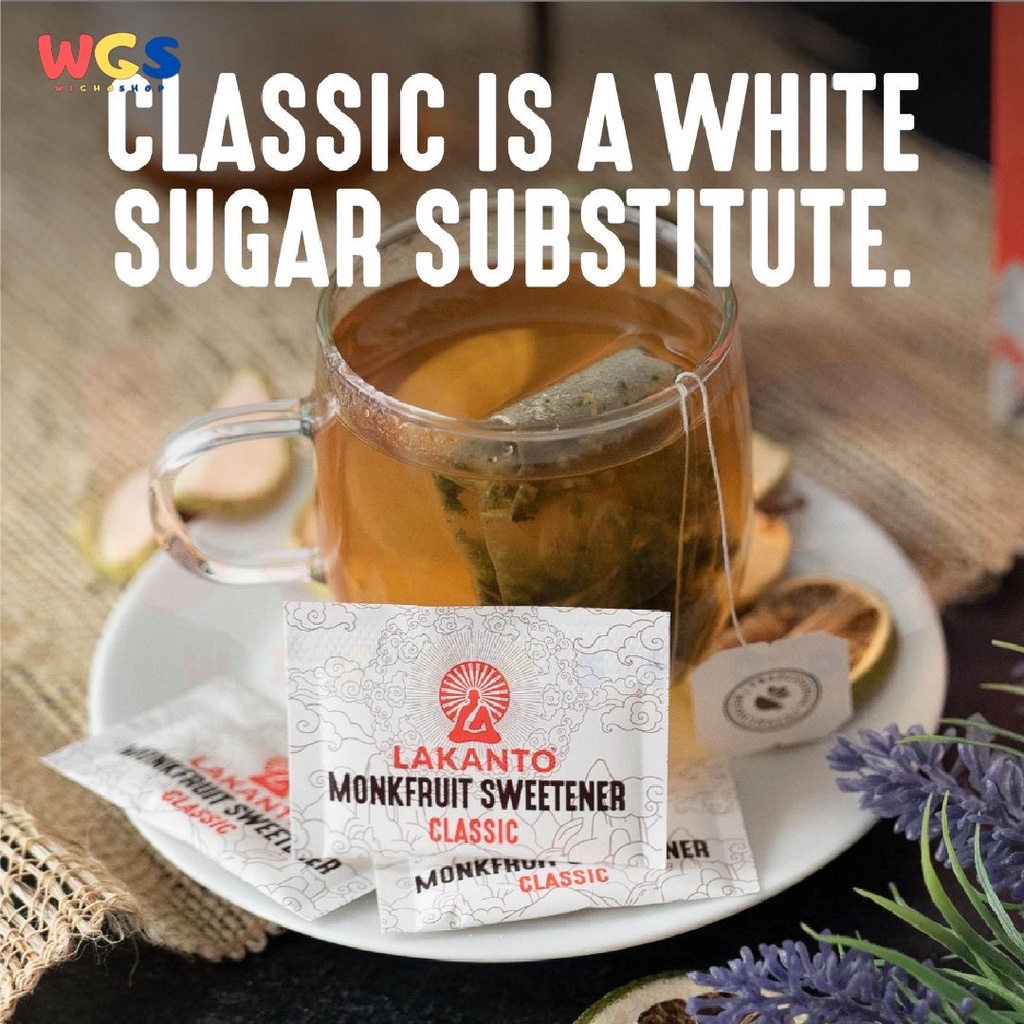 Lakanto Monkfruit Sweetener Erythritol Classic White Sugar 3g x 30p