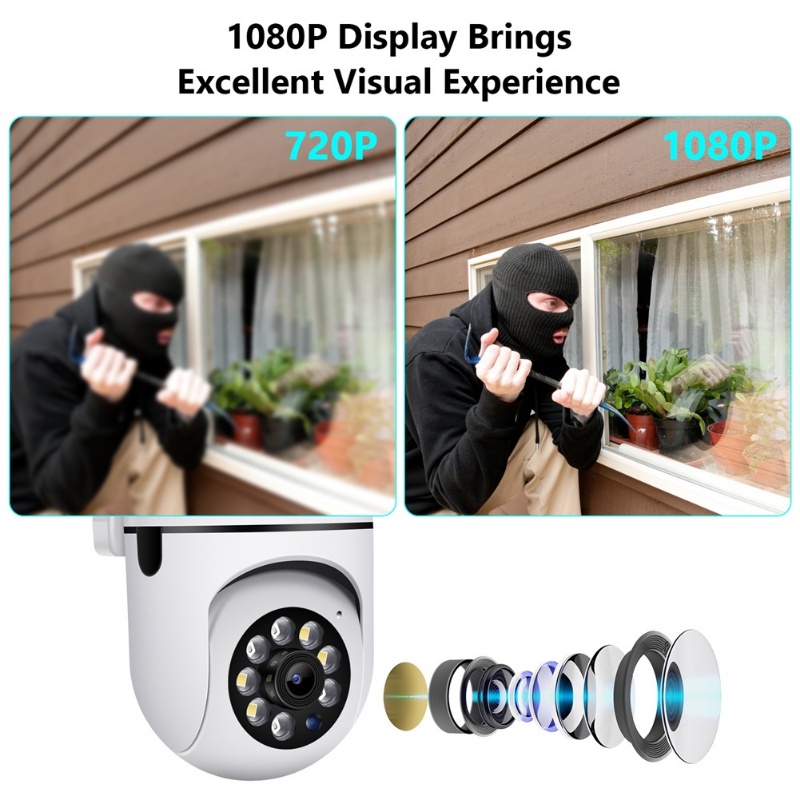 【COD】Mini Wifi CCTV/ Smart CCTV Wireless Kamera  /Kamera CCTV Wifi Outdoor/Camera Waterproof Wireless/IP Camera 8MP/Kamera CCTV 360 Derajat Panoramic Wireless Full HD 1080P